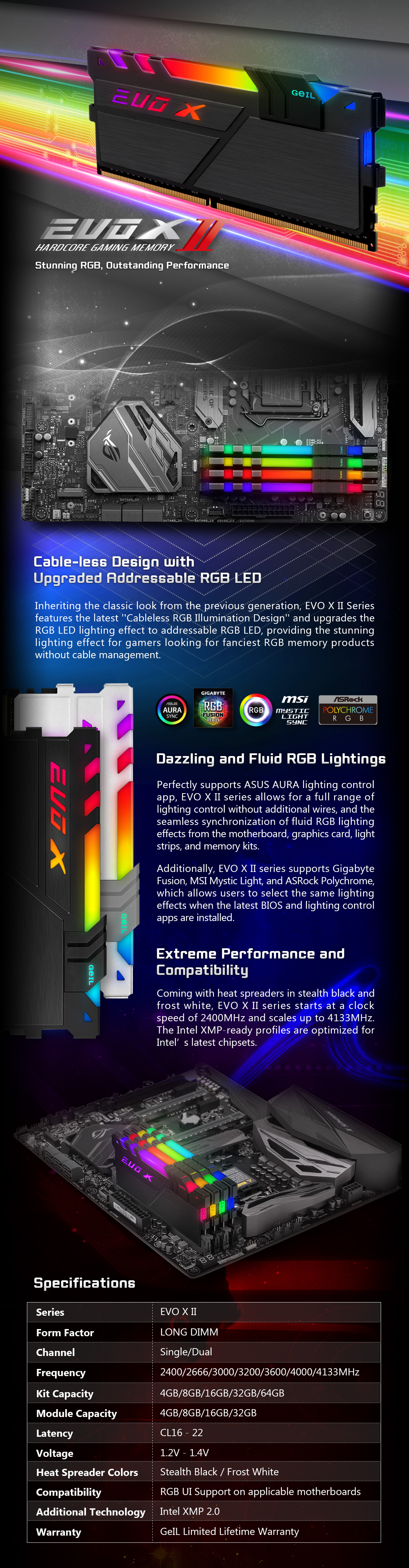 GeIL EVO X Ⅱ DDR4-2666 8GB×2枚 dfd7441d-6549-4d3d-87b6-